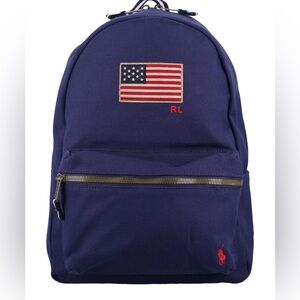 NWT Polo Ralph Lauren American flag canvas backpack Newport/Navy full-size